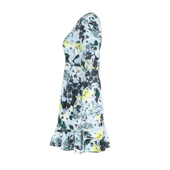 Erdem Judy Floral-Print Mini Dress in Blue Polyester - Picture 2 of 3